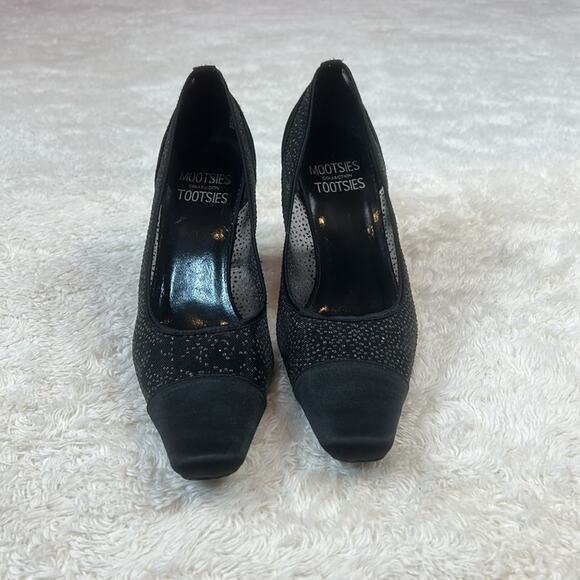 Mootsies Tootsies black square toe Momindi heels, size 7.5 - Picture 2 of 11